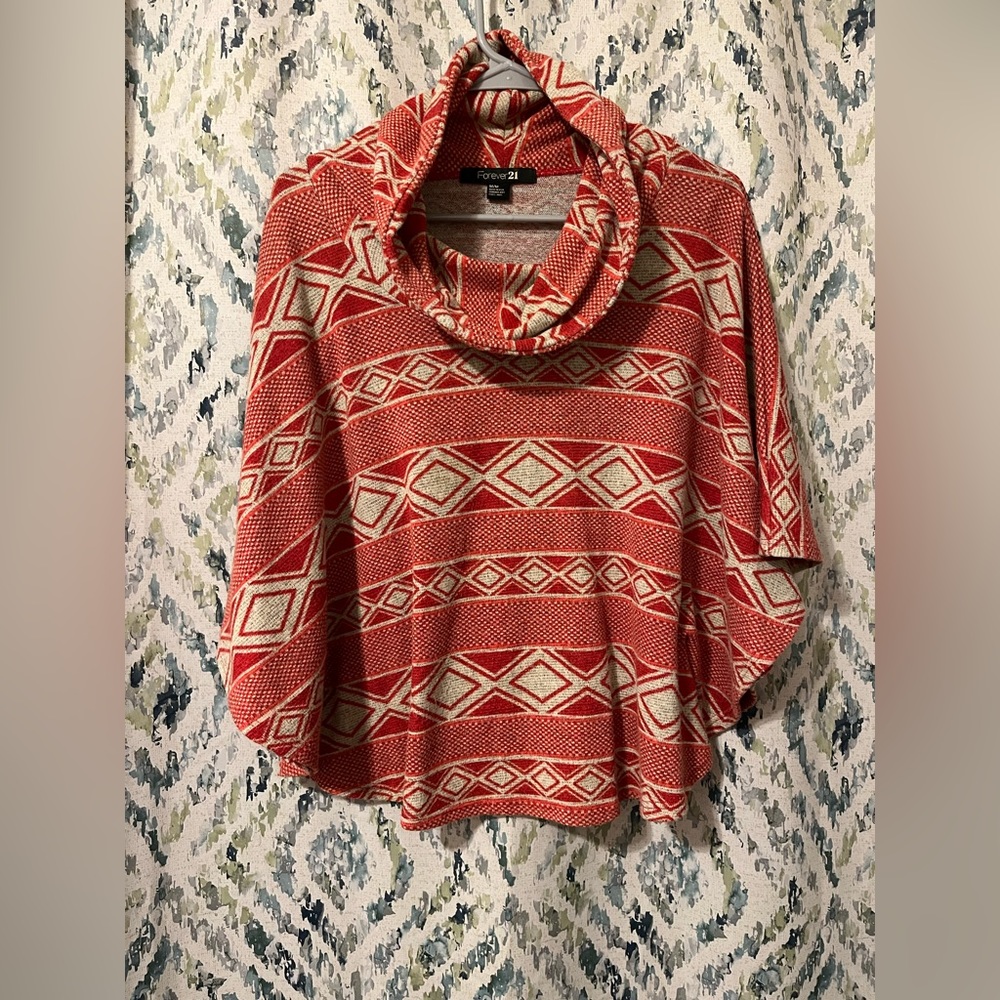 Forever 21 - Scarlet & Grey Cowl Neck Sweater - M